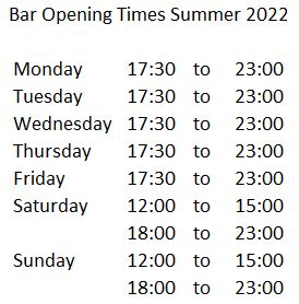 Bar Opening Times